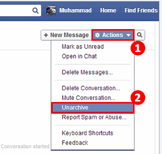 Récupérer les messages Facebook à partir d'un fichier archivé